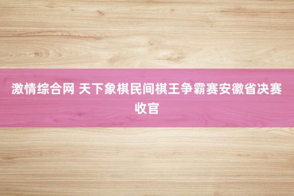 激情综合网 天下象棋民间棋王争霸赛安徽省决赛收官