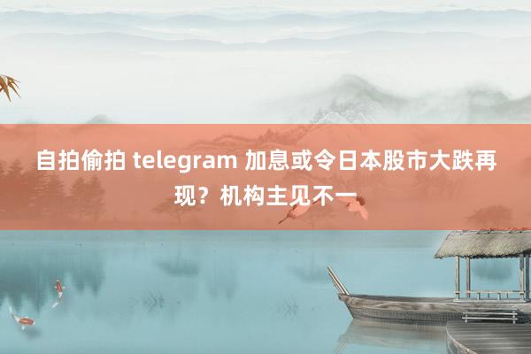 自拍偷拍 telegram 加息或令日本股市大跌再现？机构主见不一