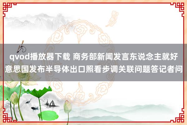 qvod播放器下载 商务部新闻发言东说念主就好意思国发布半导体出口照看步调关联问题答记者问