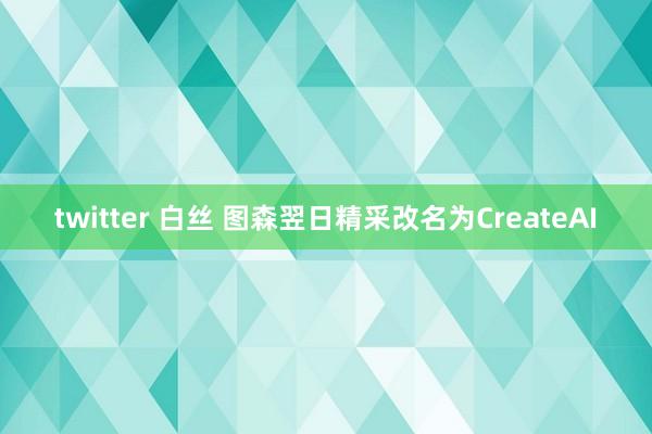 twitter 白丝 图森翌日精采改名为CreateAI