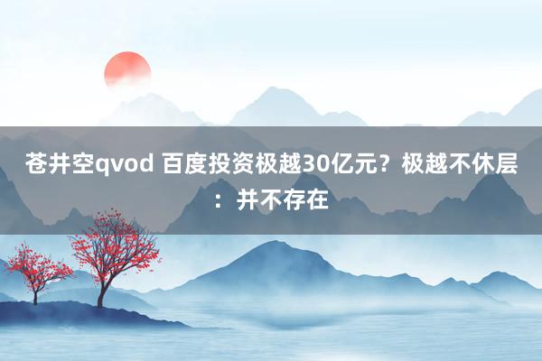 苍井空qvod 百度投资极越30亿元？极越不休层：并不存在