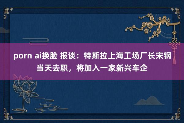 porn ai换脸 报谈：特斯拉上海工场厂长宋钢当天去职，将加入一家新兴车企