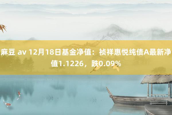 麻豆 av 12月18日基金净值：祯祥惠悦纯债A最新净值1.1226，跌0.09%