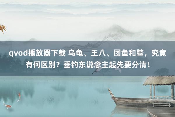 qvod播放器下载 乌龟、王八、团鱼和鳖，究竟有何区别？垂钓东说念主起先要分清！