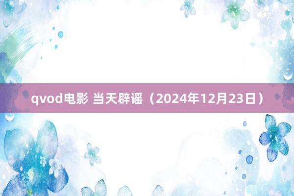 qvod电影 当天辟谣（2024年12月23日）