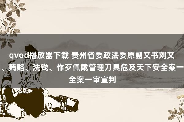 qvod播放器下载 贵州省委政法委原副文书刘文新纳贿、贿赂、洗钱、作歹佩戴管理刀具危及天下安全案一审宣判