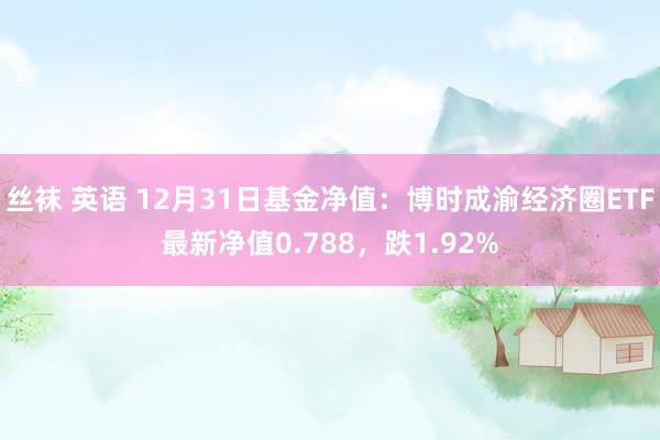 丝袜 英语 12月31日基金净值：博时成渝经济圈ETF最新净值0.788，跌1.92%