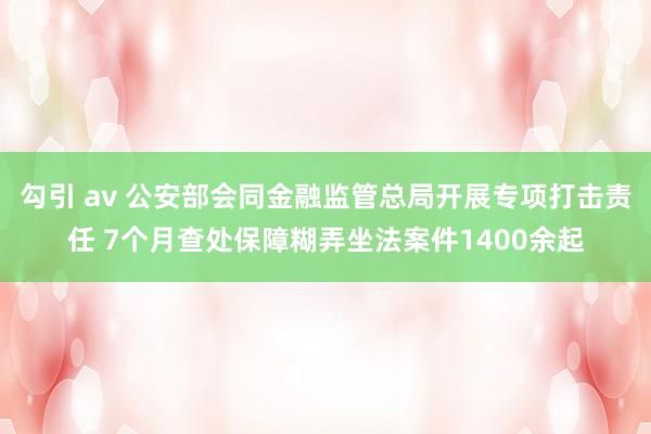 勾引 av 公安部会同金融监管总局开展专项打击责任 7个月查处保障糊弄坐法案件1400余起