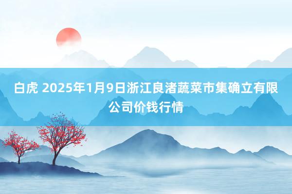 白虎 2025年1月9日浙江良渚蔬菜市集确立有限公司价钱行情