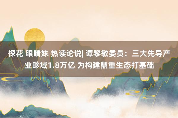 探花 眼睛妹 热读论说| 谭黎敏委员：三大先导产业畛域1.8万亿 为构建鼎重生态打基础