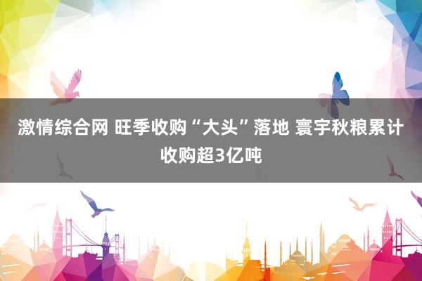激情综合网 旺季收购“大头”落地 寰宇秋粮累计收购超3亿吨