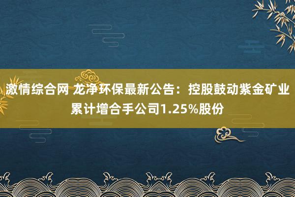 激情综合网 龙净环保最新公告：控股鼓动紫金矿业累计增合手公司1.25%股份