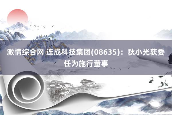 激情综合网 连成科技集团(08635)：狄小光获委任为施行董事